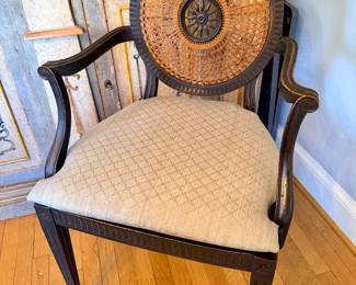 Set of 4 Cane Seat Dining Armchairs