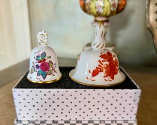 Porcelain bells by Herend and others
