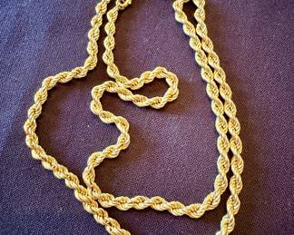 14kt gold rope necklace