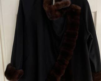 Loro Piana  for Saks Jandel cashmere poncho with mink trim.  