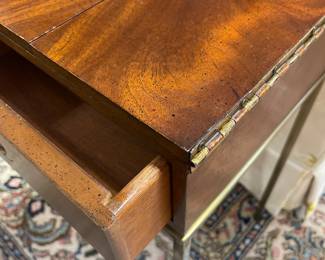 Small Flame Mahogany chest on Brass frame