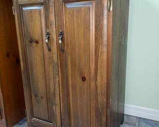 Small Hickory Wood Cabinet