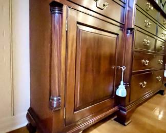 Large Chippendale Mahogany Secretaire Breakfront in Mahogany
Fully Locking with a pulll-out desk.
90"Long • 102"Tall • 17"Deep