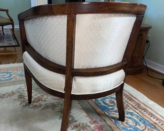 Vintage Drexel Barrel Back, Cage Frame chairs, tufted. Pecan.