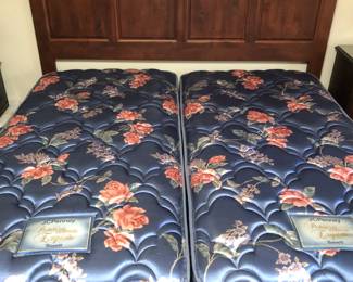 King headboard. Twin bed mattresses.