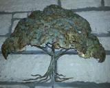 Metal art Tree in gold and turquoise- $125.