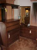 Broyhill Saga bedroom suite with little starbursts in the cabinetry and mirror!