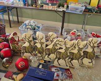 Holiday Decor - Fantastic Handmade Fabric Santa Sleigh with Reindeer