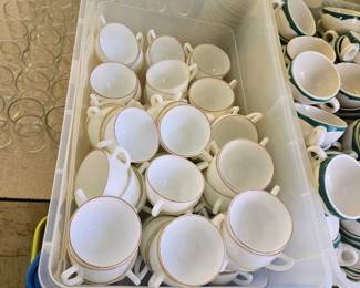Corning White Milk Glass Cups & Saucers