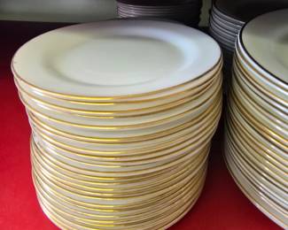 Corning White Milk Glass Gold Rim Salad Plates