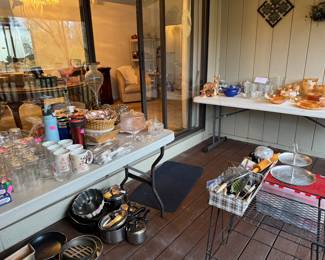 Lots of items in the covered patio area - through the Dining Room