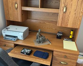 Oak desk with office chair