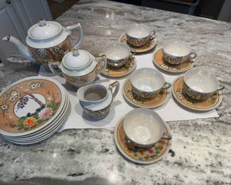 vintage Japanese Lusterware Tea Set