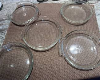 pyrex & anchor hocking pie dishes