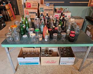 Collectable bottles and lots of canning jars