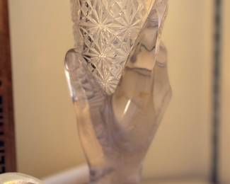 Victorian Early American Pressed Glass hand vase 