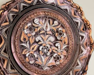 enameled and spun metal plate 