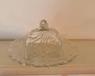 Crystal butter dish