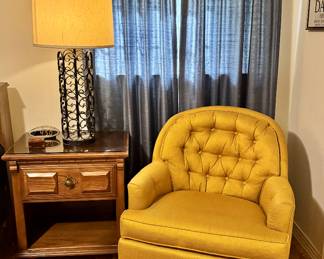 Mid century gold accent chair