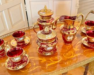 Venetian murano 24k gold tea service