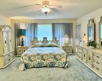 Mid century Mediterranean king bedroom suite