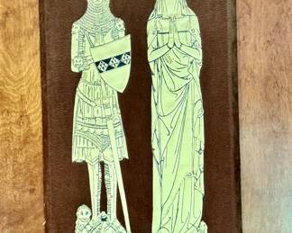 Velvet mounted brass rubbing