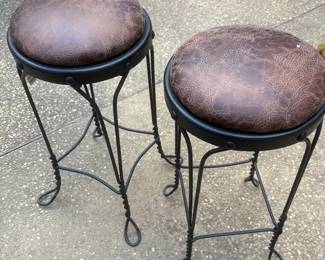 Pair antique cafe stools