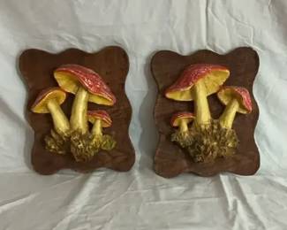 A Pair Of Mushroom Plaques