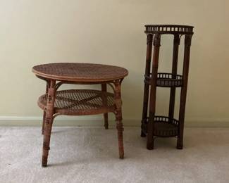 Set Of 2 Wicker Tables 