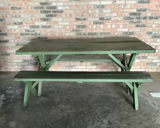 Green Picnic Table