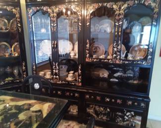 Large inlaid China cabinet