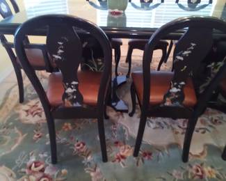 Jade inlaid dining room chair