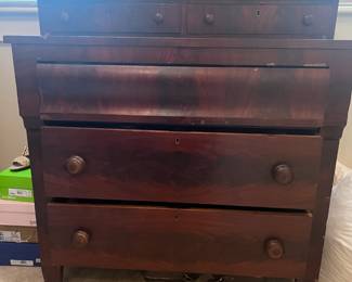 Early Empire mahogany chest.