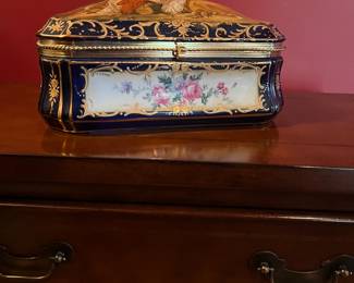 Hand painted dresser jar.
