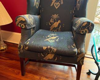 Hepplewhite wing back chair