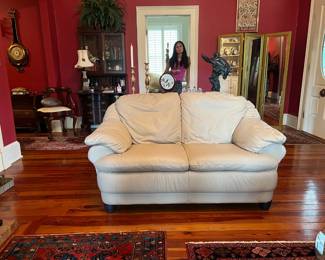 Matching leather love seat