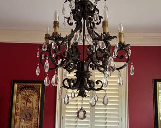 ornate iron chandelier.