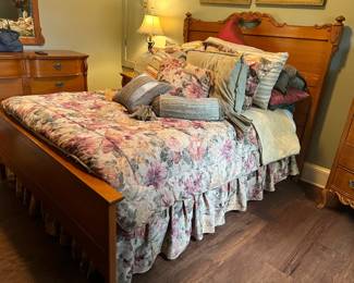 Full size maple bed.