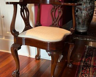 Chippendale Mahogany corner chair.