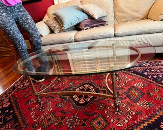 Brass & glass coffee table