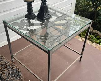 Iron & glass end table