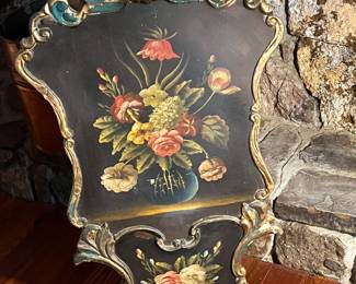 Hand painted fire screen.
