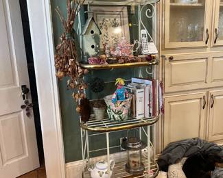 Iron & brass bakers rack