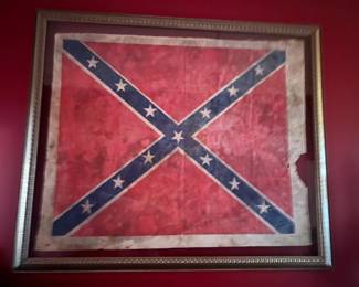 Confederate flag framed.