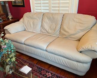White leather sofa