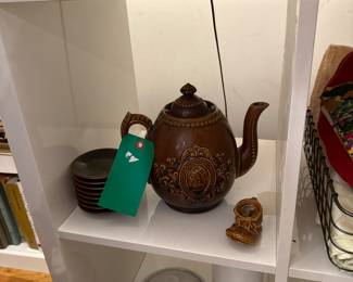 Antique large ceramic tea pot
