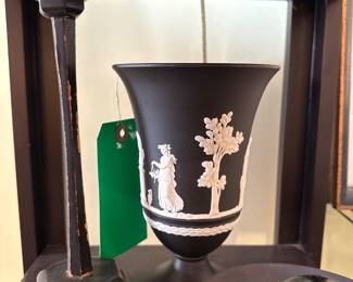 Black and white Wedgwood vase