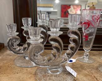 1940s fostoria candelabras (2) $22 + tax for set