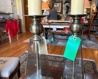 Restoration hardware inspired bronze candle holders (2) $160 + tax for set