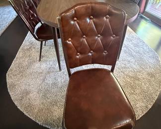 MCM at its finest CHROMCRAFT Kitchen set all original Table with two leaves and six Chairs